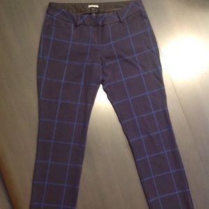 Navy windowpane style Express Columnist pants